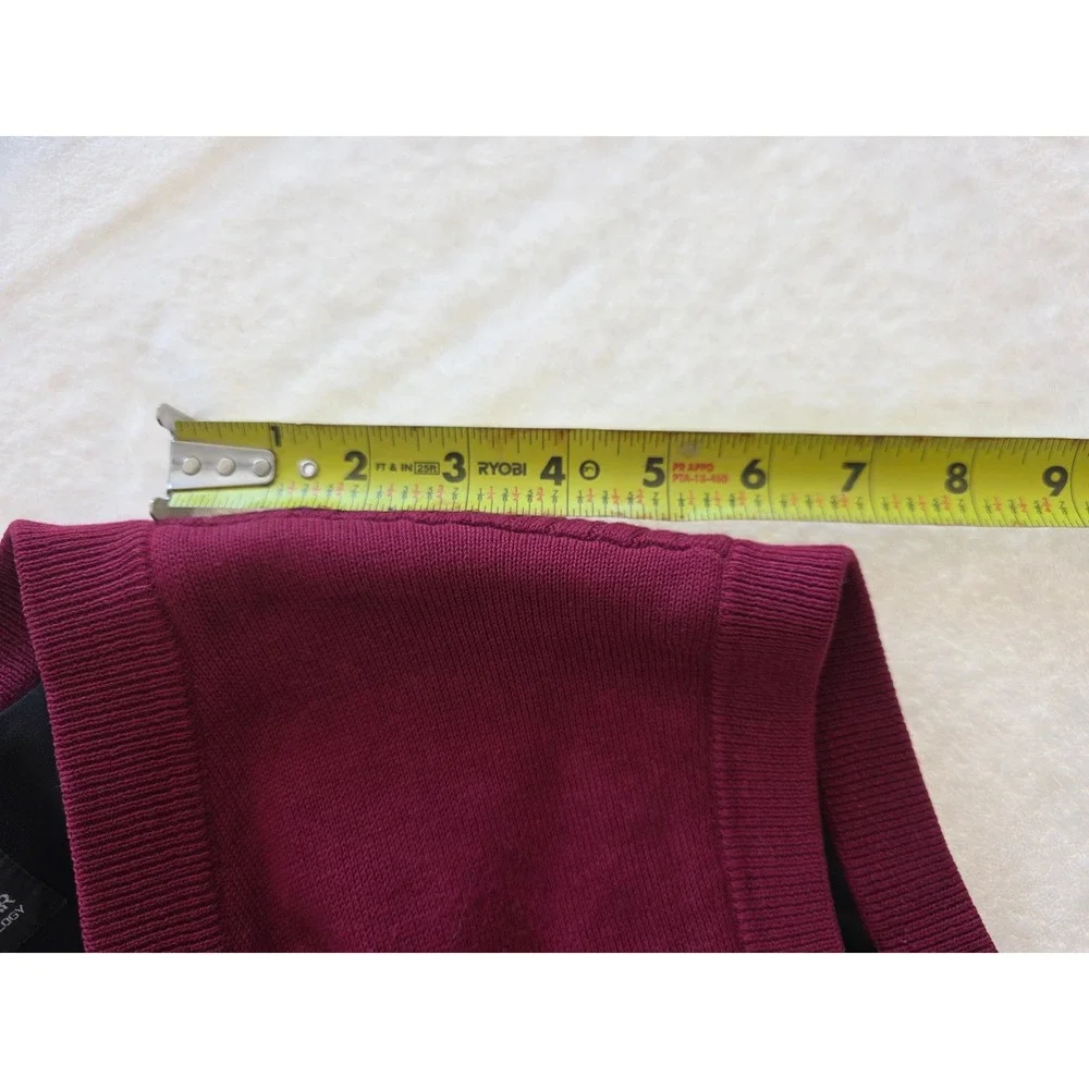 Mizuno Performance Wear V Neck‎ Sweater Vest Men's Large Burgundy Golf Casual